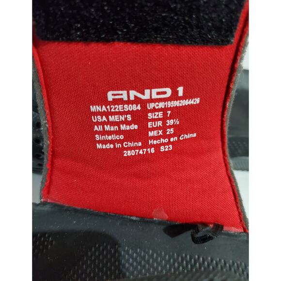 And1 Mens Swish 2.0 Adjustable Slide Sandals Size 7 Black Gray Red Comfort - Picture 11 of 11